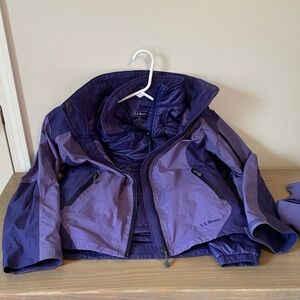 L.L. Bean Vibrant Purple 2 in 1 waterproof ski jacket with zip out